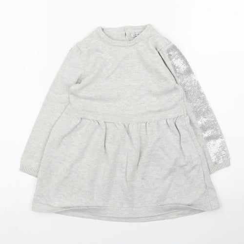Primark Girls Silver   Jumper Dress  Size 3 Years