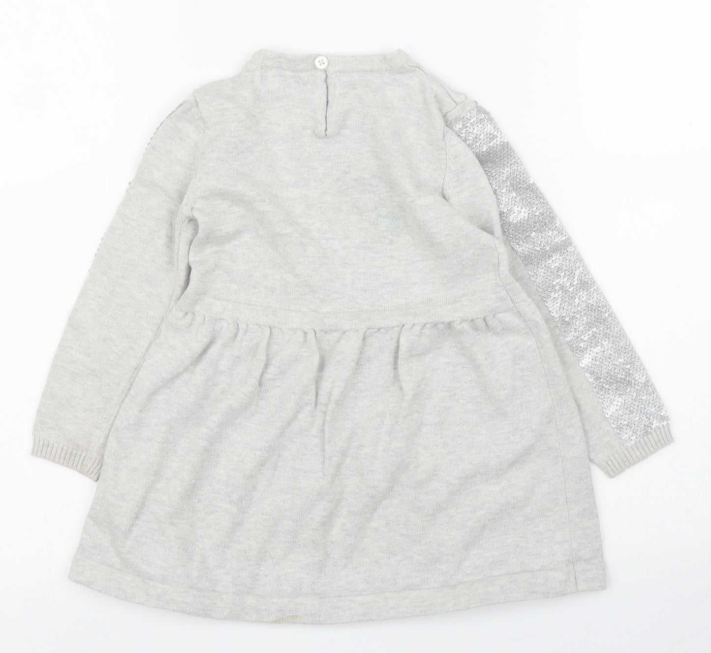 Primark Girls Silver   Jumper Dress  Size 3 Years