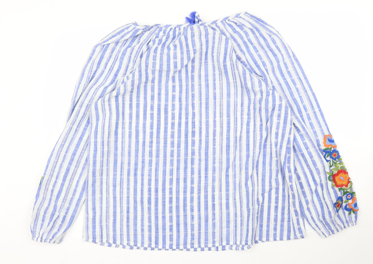 Matalan Womens Blue Striped  Basic Blouse Size 18