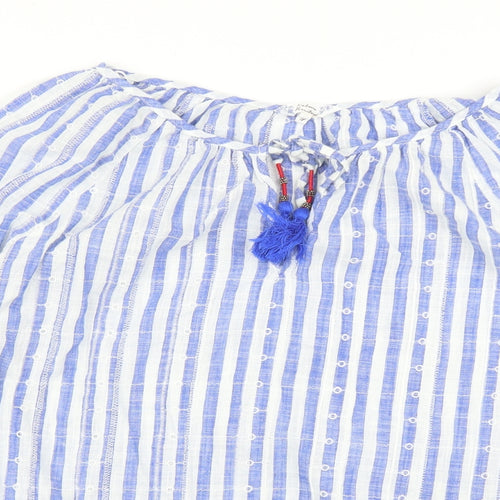 Matalan Womens Blue Striped  Basic Blouse Size 18