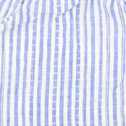 Matalan Womens Blue Striped  Basic Blouse Size 18