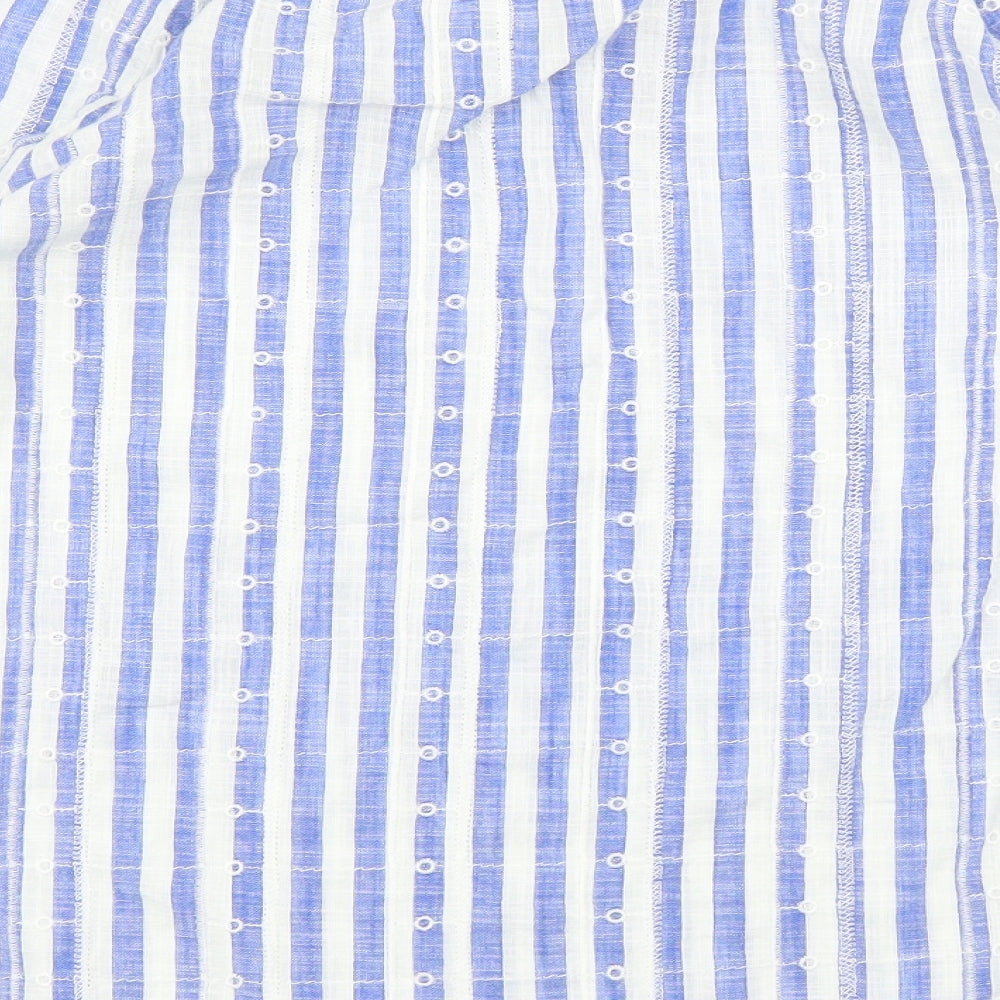 Matalan Womens Blue Striped  Basic Blouse Size 18