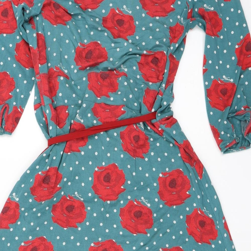 Ness Womens Green Floral  Top Robe Size 12