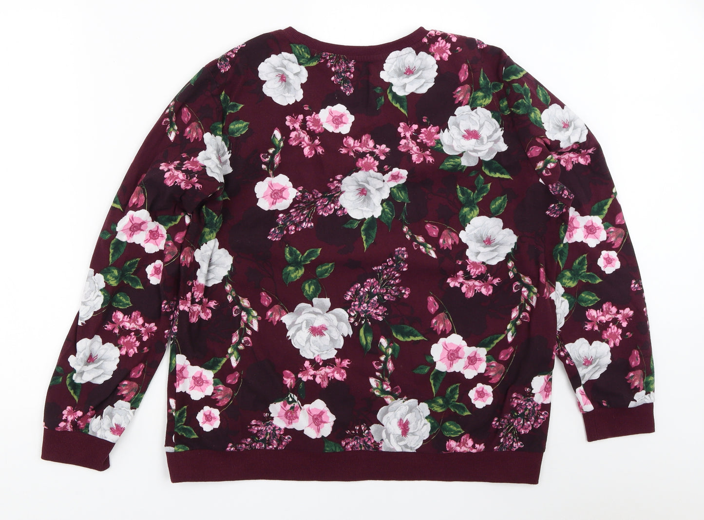F&F Womens Purple Floral  Top Pyjama Top Size L