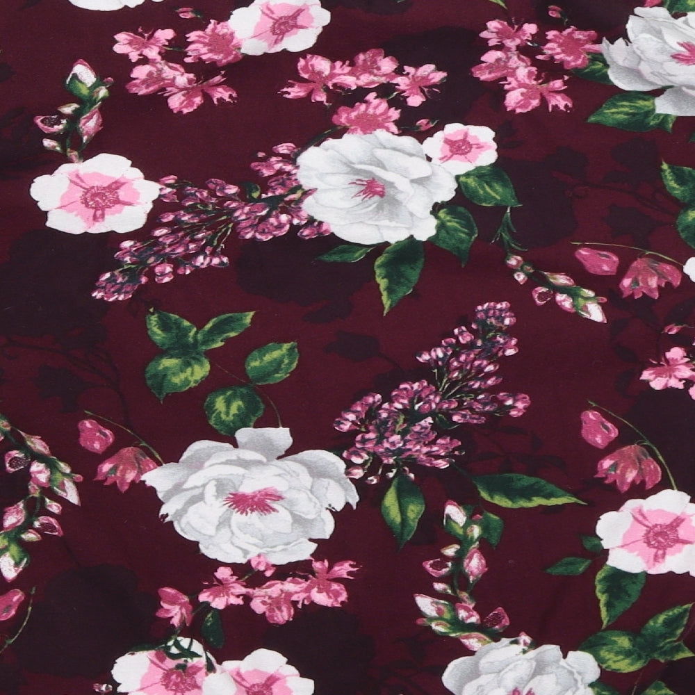 F&F Womens Purple Floral  Top Pyjama Top Size L