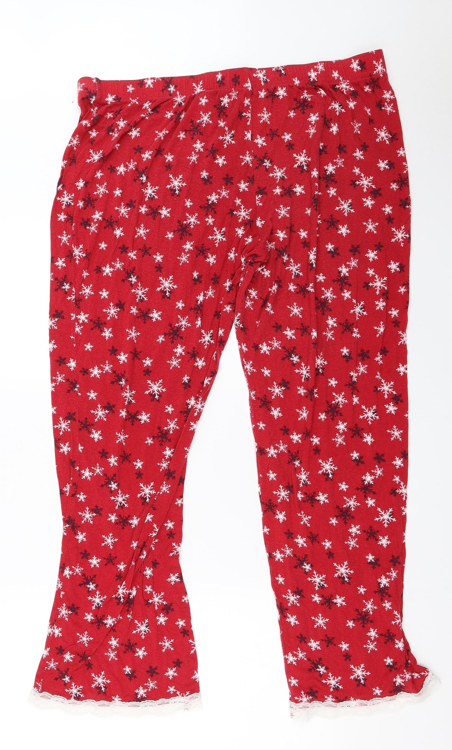 Marks and Spencer Womens Red Solid  Top Pyjama Pants Size 18