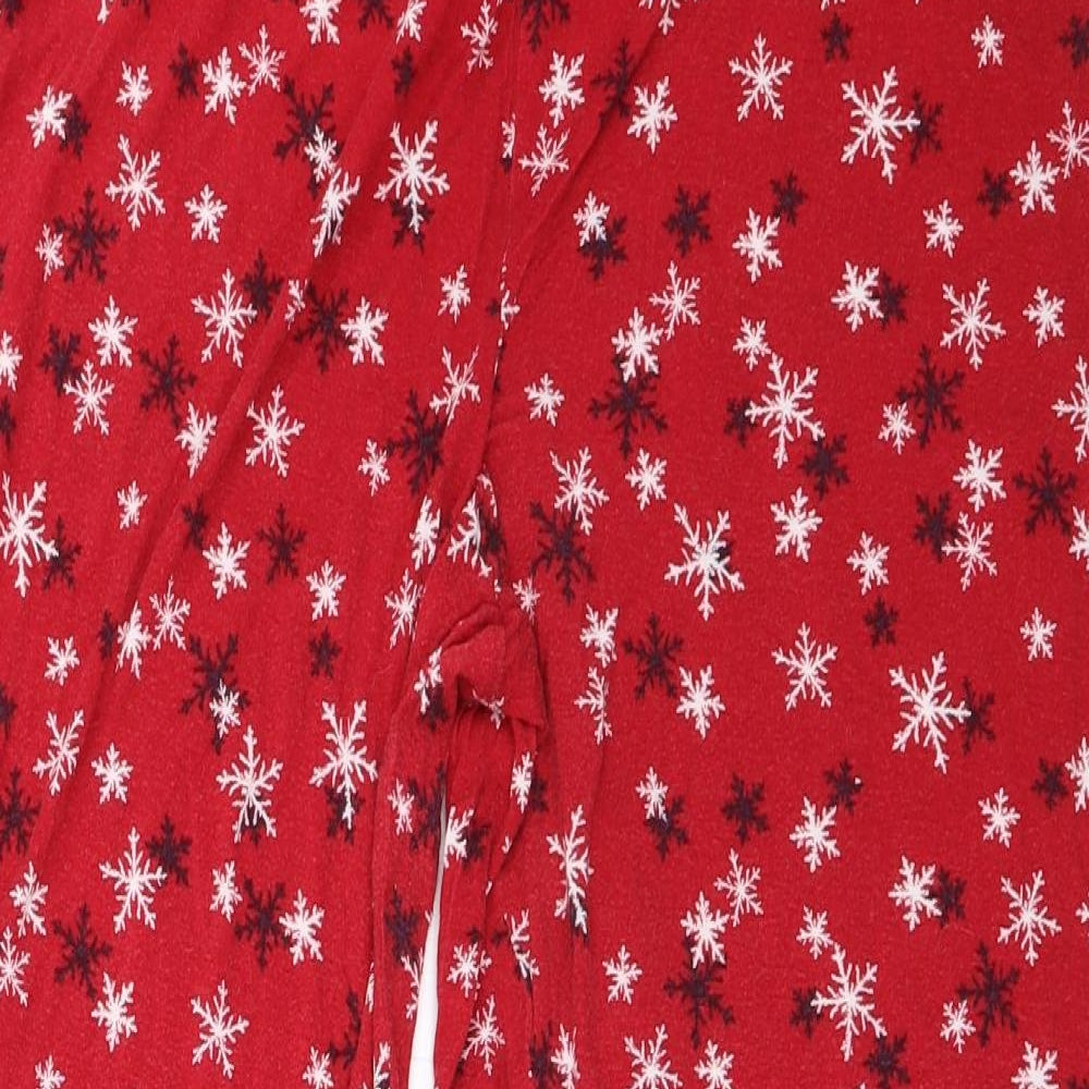 Marks and Spencer Womens Red Solid  Top Pyjama Pants Size 18