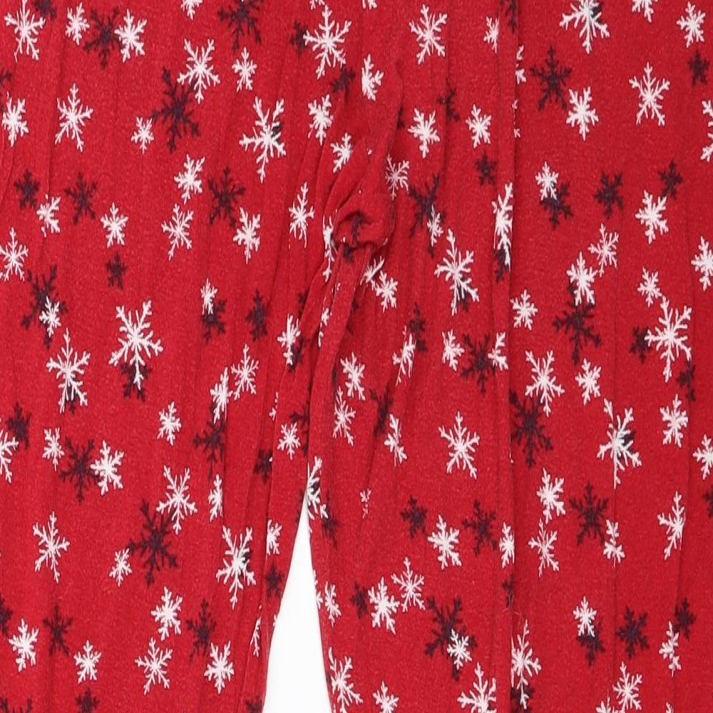 Marks and Spencer Womens Red Solid  Top Pyjama Pants Size 18
