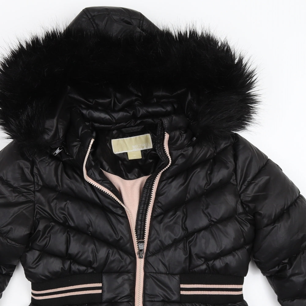 Michael Kors Girls Black   Parka Coat Size 6 Years