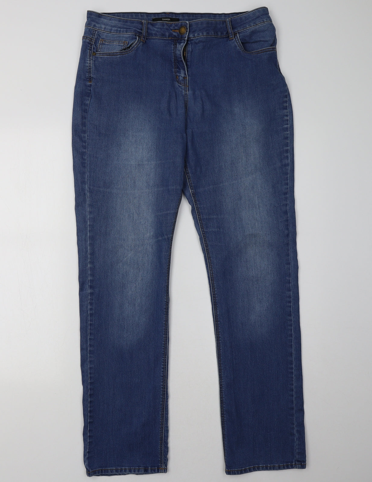 George Womens Blue   Straight Jeans Size 16 L33 in