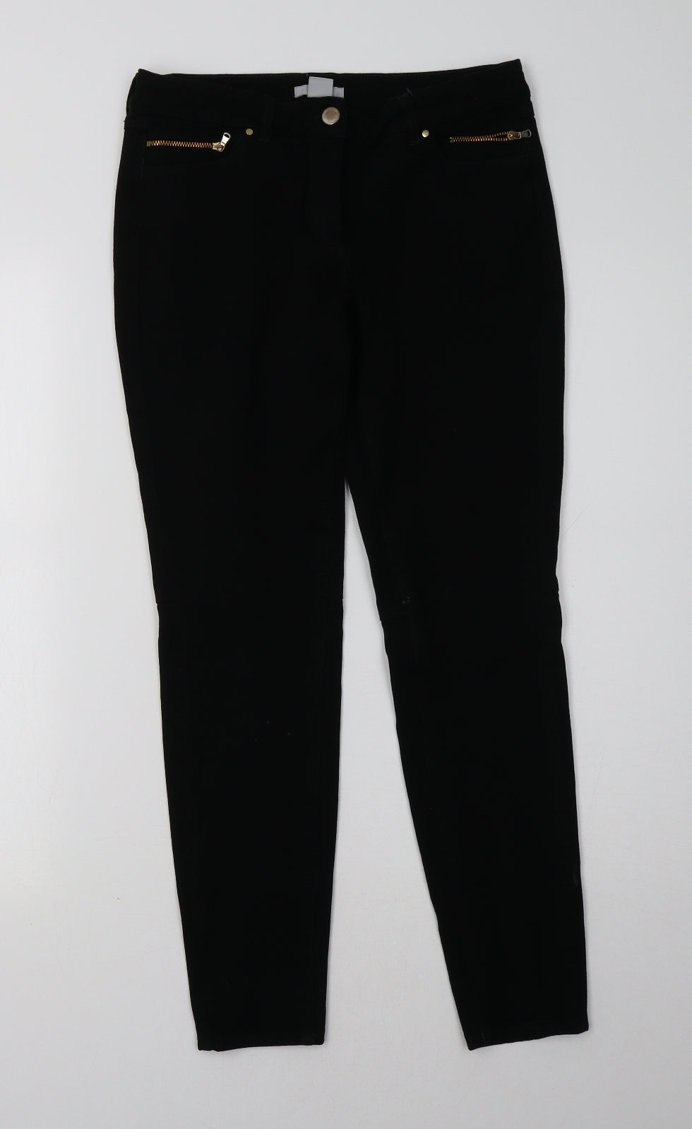 H&M Womens Black  Denim Skinny Jeans Size 10 L28 in