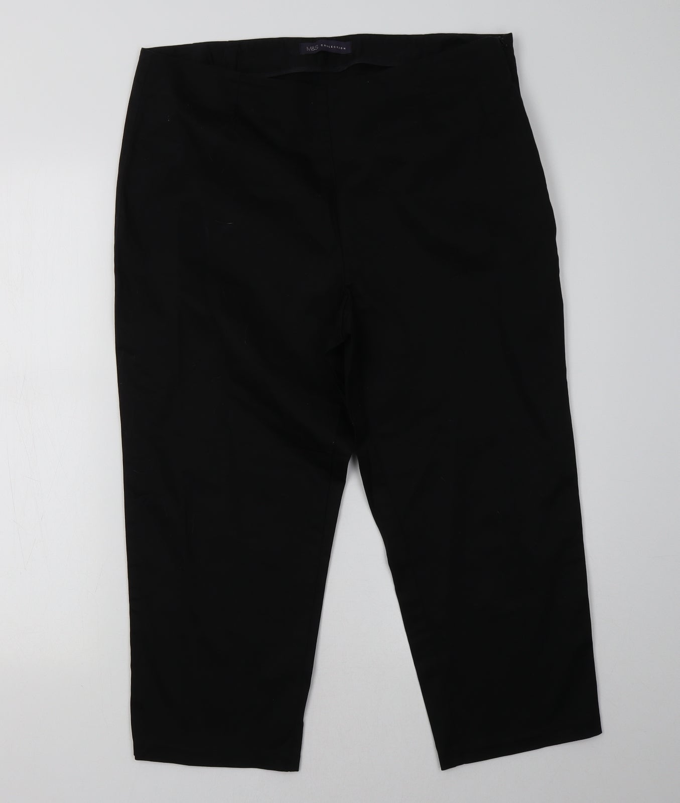 Marks and Spencer Womens Black   Cropped Trousers Size 16 L25 in