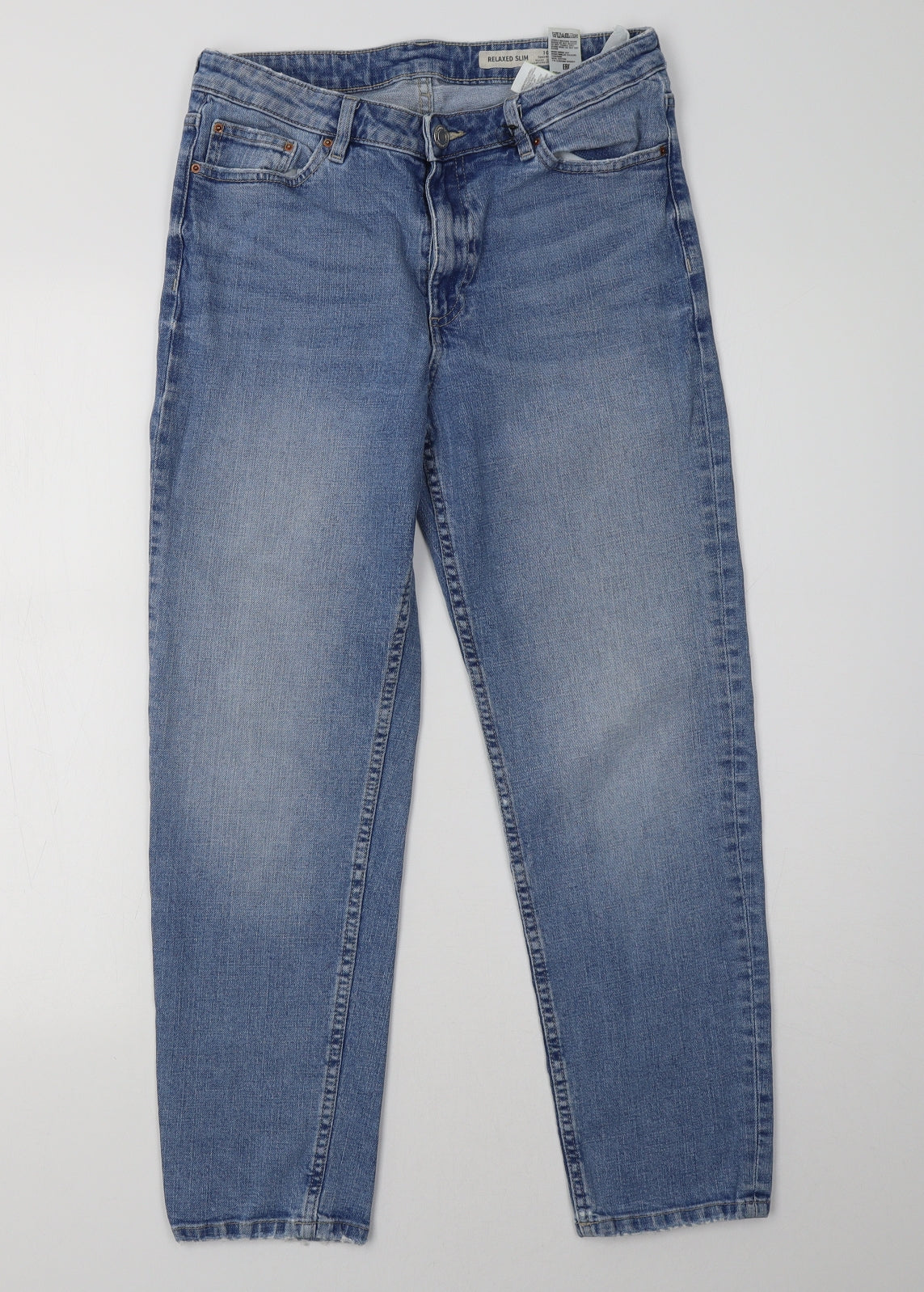 Marks and Spencer Womens Blue  Denim Straight Jeans Size 10 L27 in
