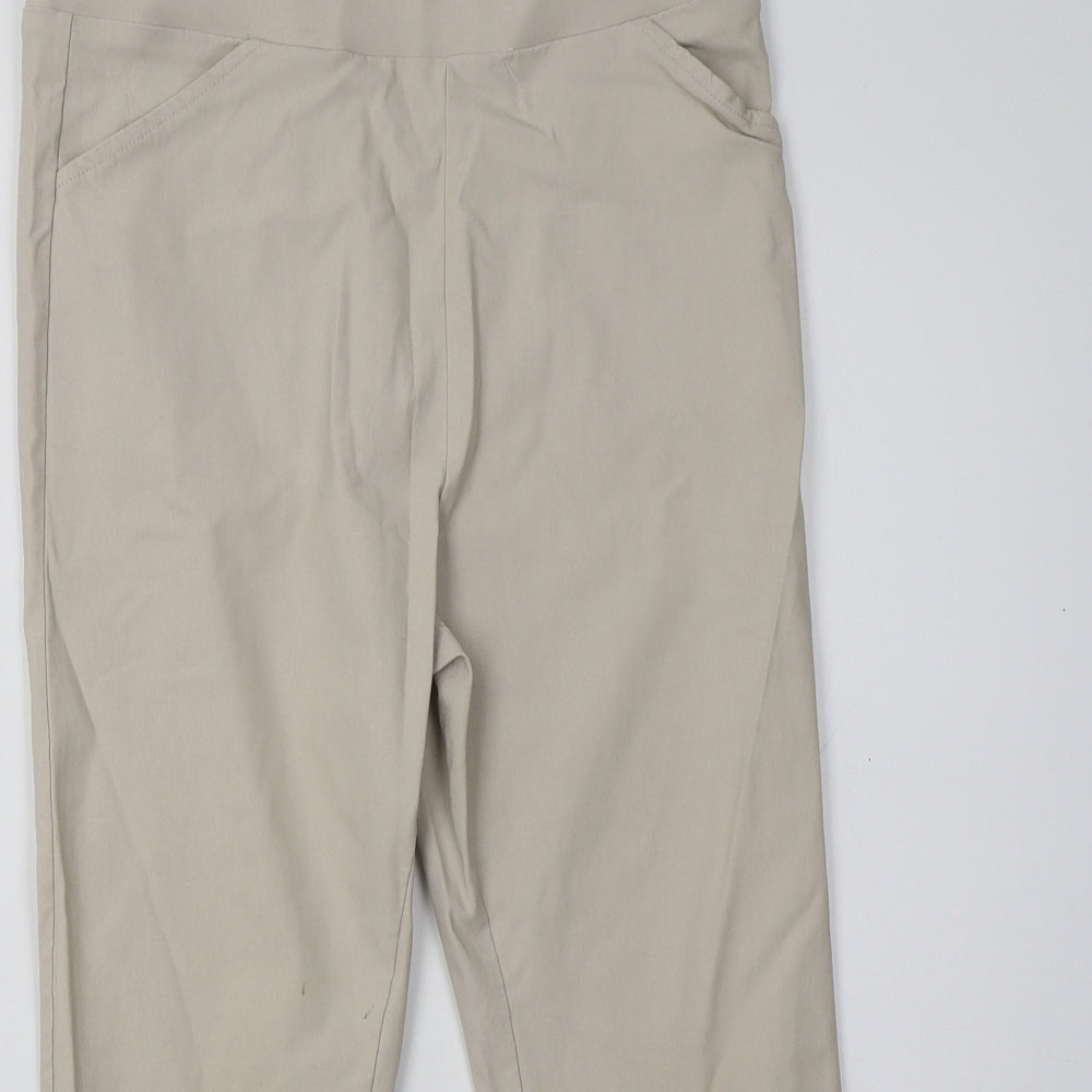 Emeliax Womens Beige   Cropped Trousers Size M L23 in