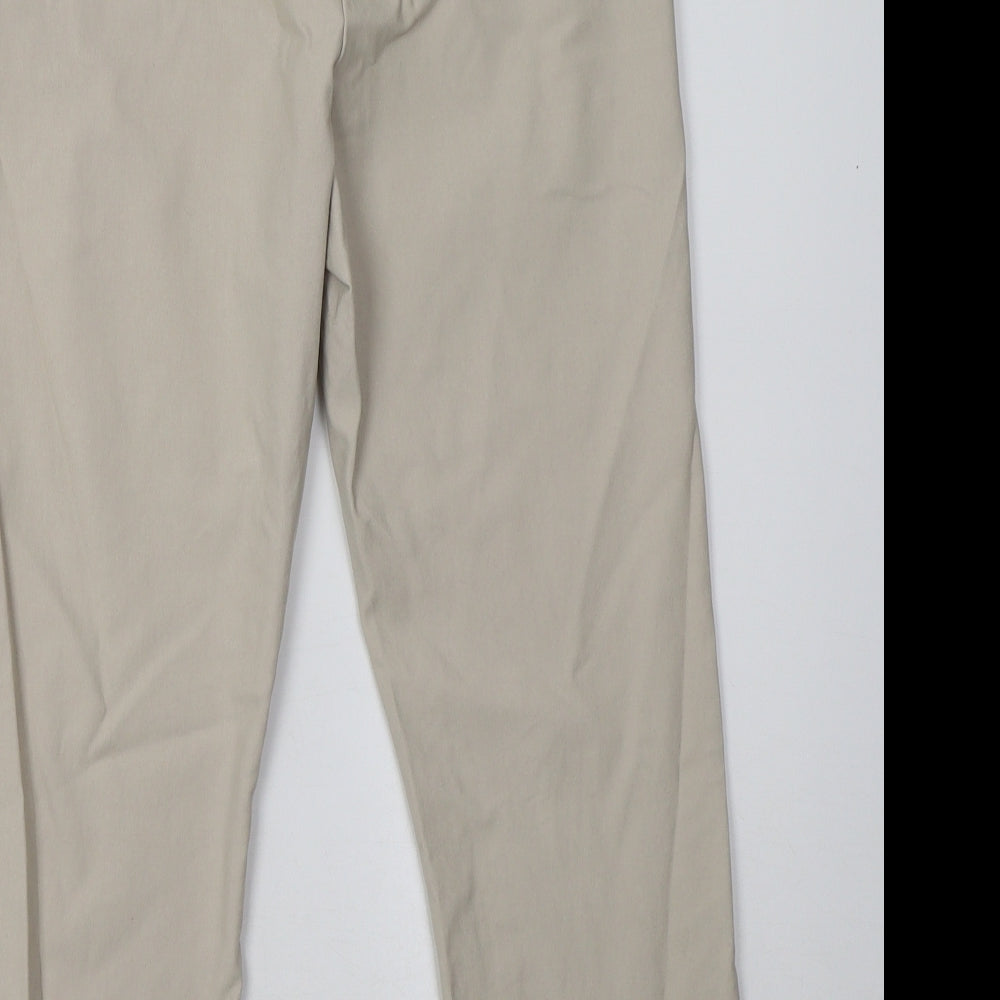 Emeliax Womens Beige   Cropped Trousers Size M L23 in