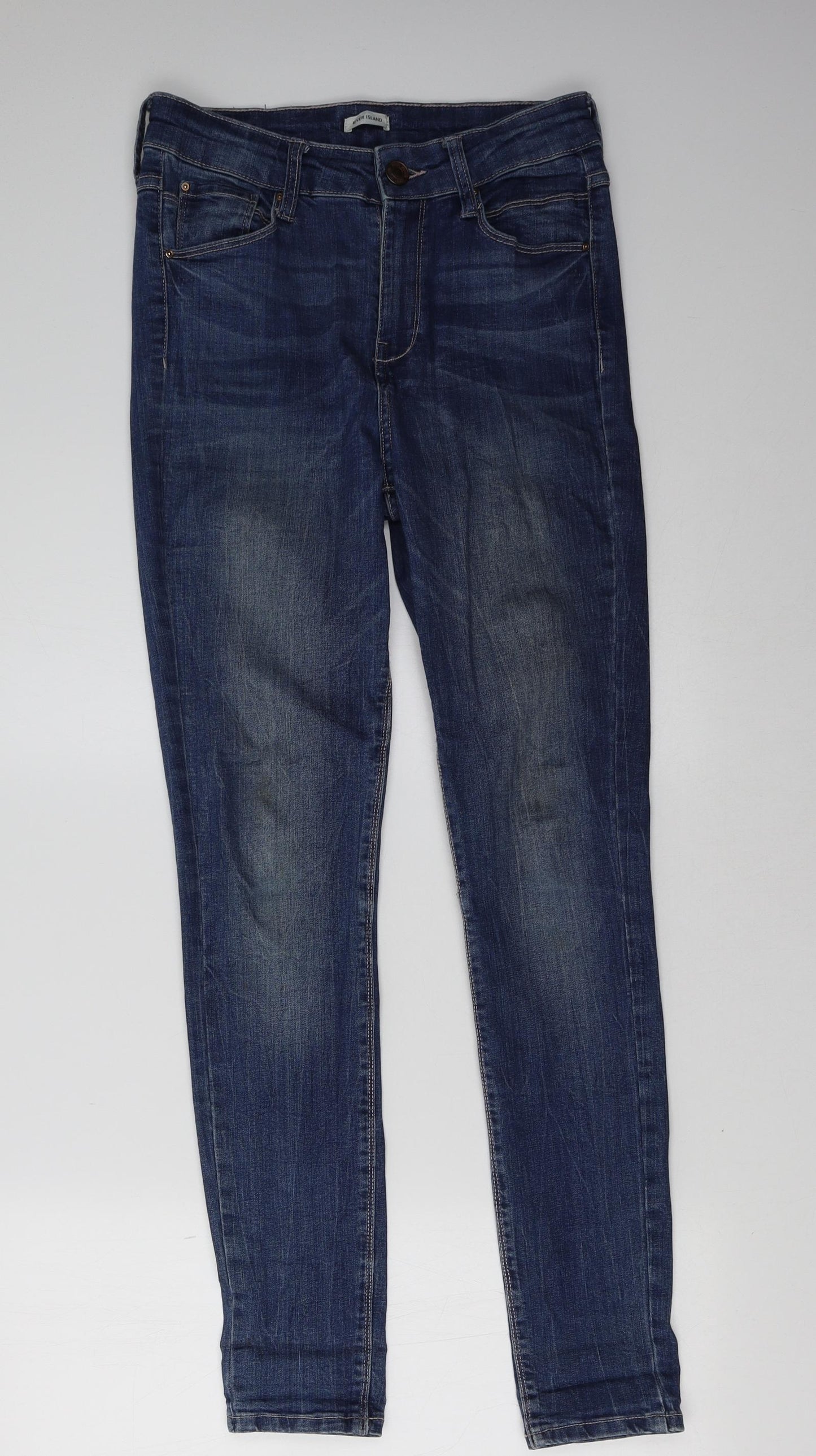 River Island Womens Blue  Denim Skinny Jeans Size 10 L32 in