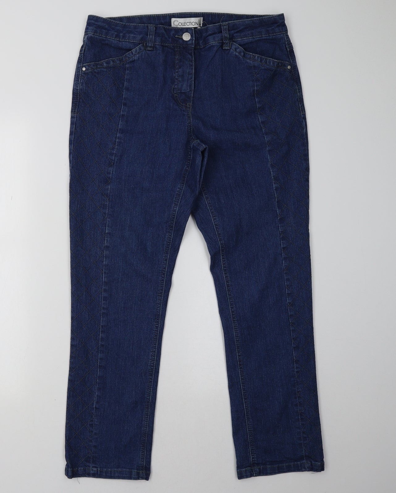 collection Womens Blue  Denim Straight Jeans Size 16 L30 in