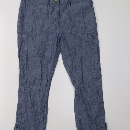 camaieu Womens Blue   Cropped Trousers Size 8 L25 in