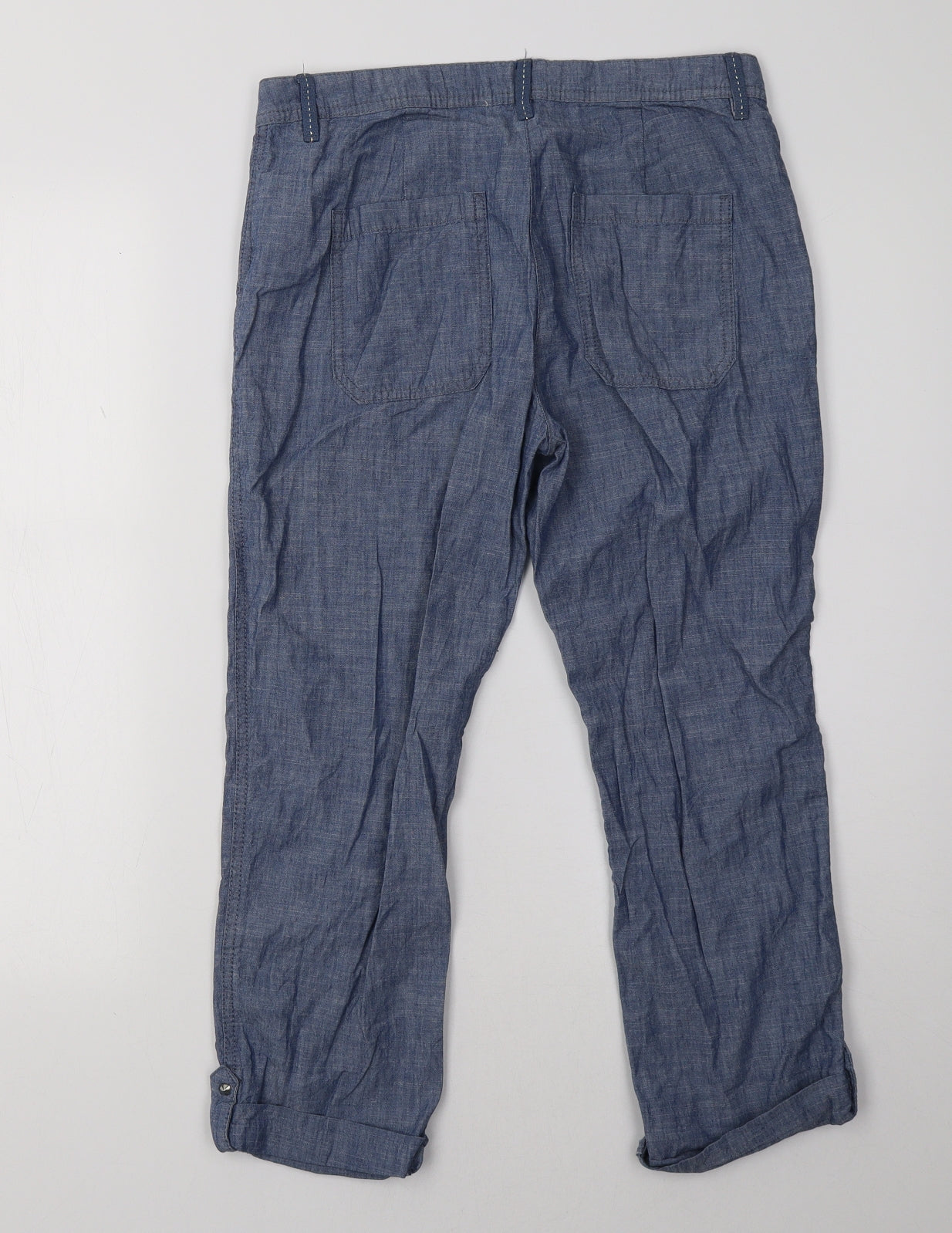 camaieu Womens Blue   Cropped Trousers Size 8 L25 in