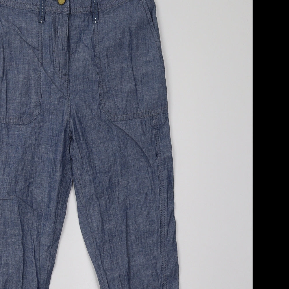 camaieu Womens Blue   Cropped Trousers Size 8 L25 in