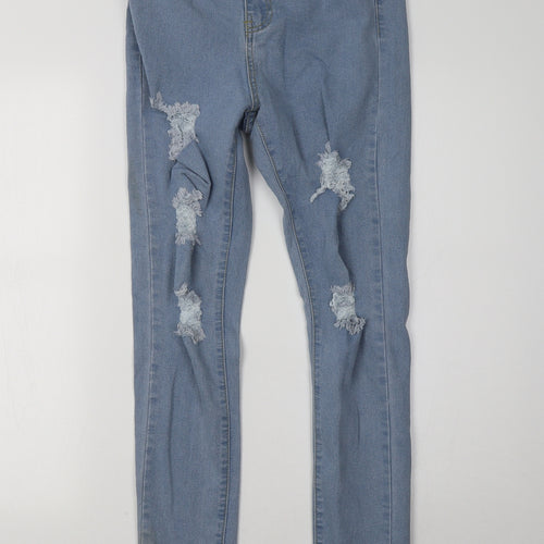 Boohoo Womens Blue  Denim Skinny Jeans Size 6 L32 in