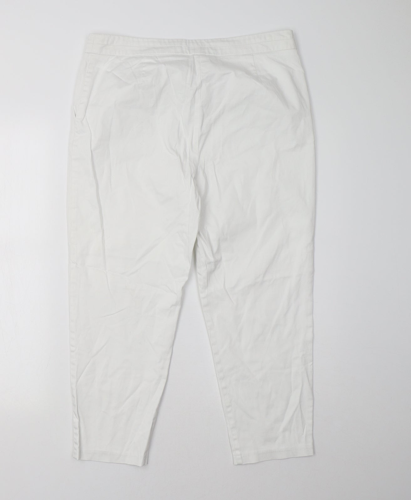 Marks and Spencer Womens White   Trousers  Size 14 L26 in