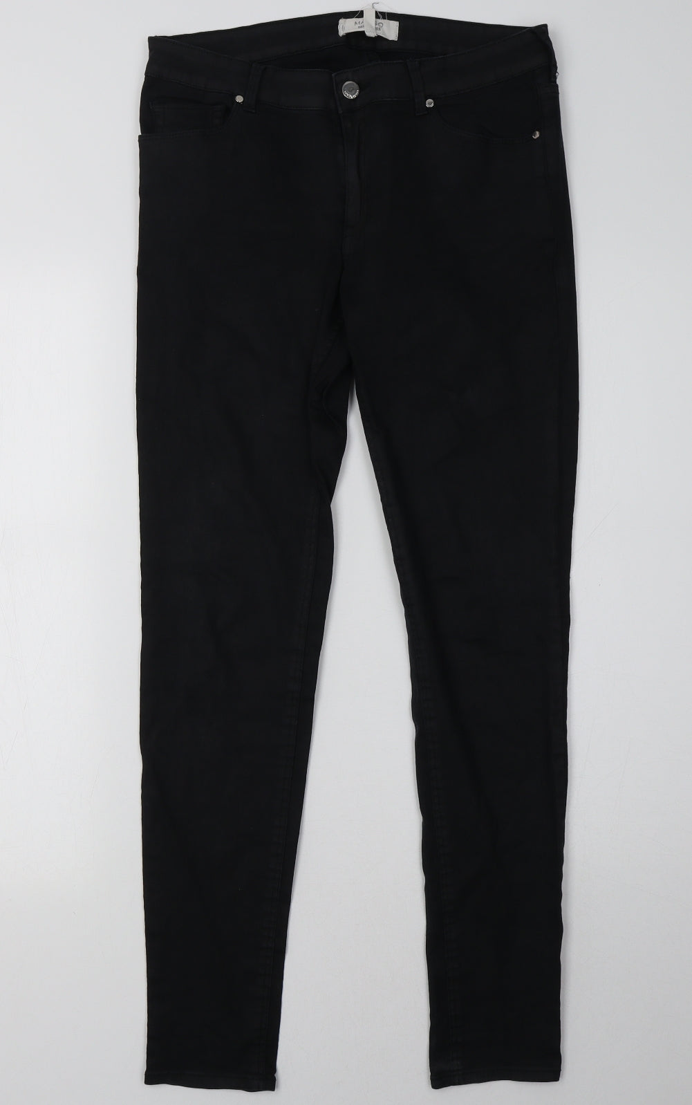 Mango Womens Black  Denim Skinny Jeans Size 10 L31 in