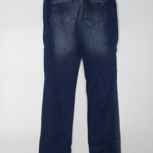 Dorothy Perkins Womens Blue  Denim Straight Jeans Size 12 L32 in