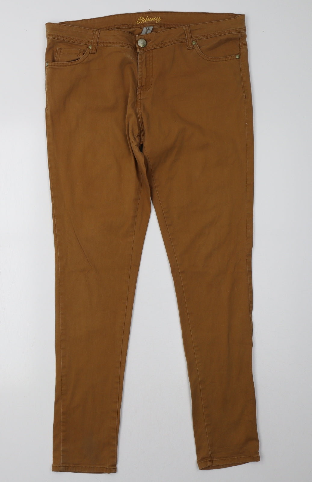 Primark Womens Brown   Skinny Jeans Size 14 L32 in