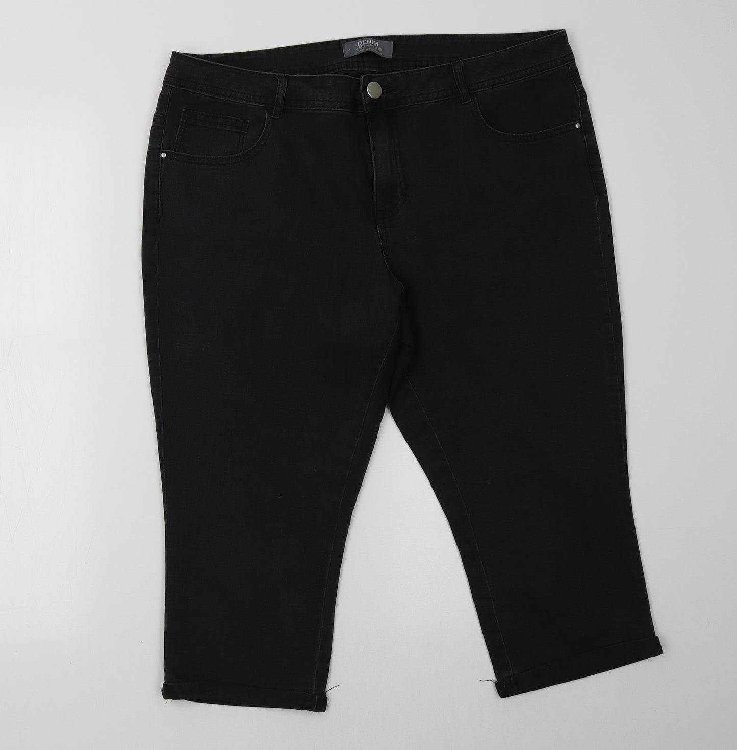 Dorothy Perkin Womens Black  Denim  Shorts Size 16