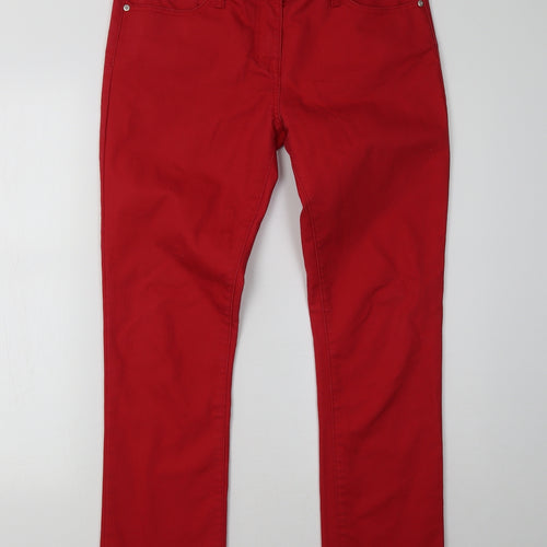 Sainsburys Womens Red  Denim Straight Jeans Size 10 L30 in