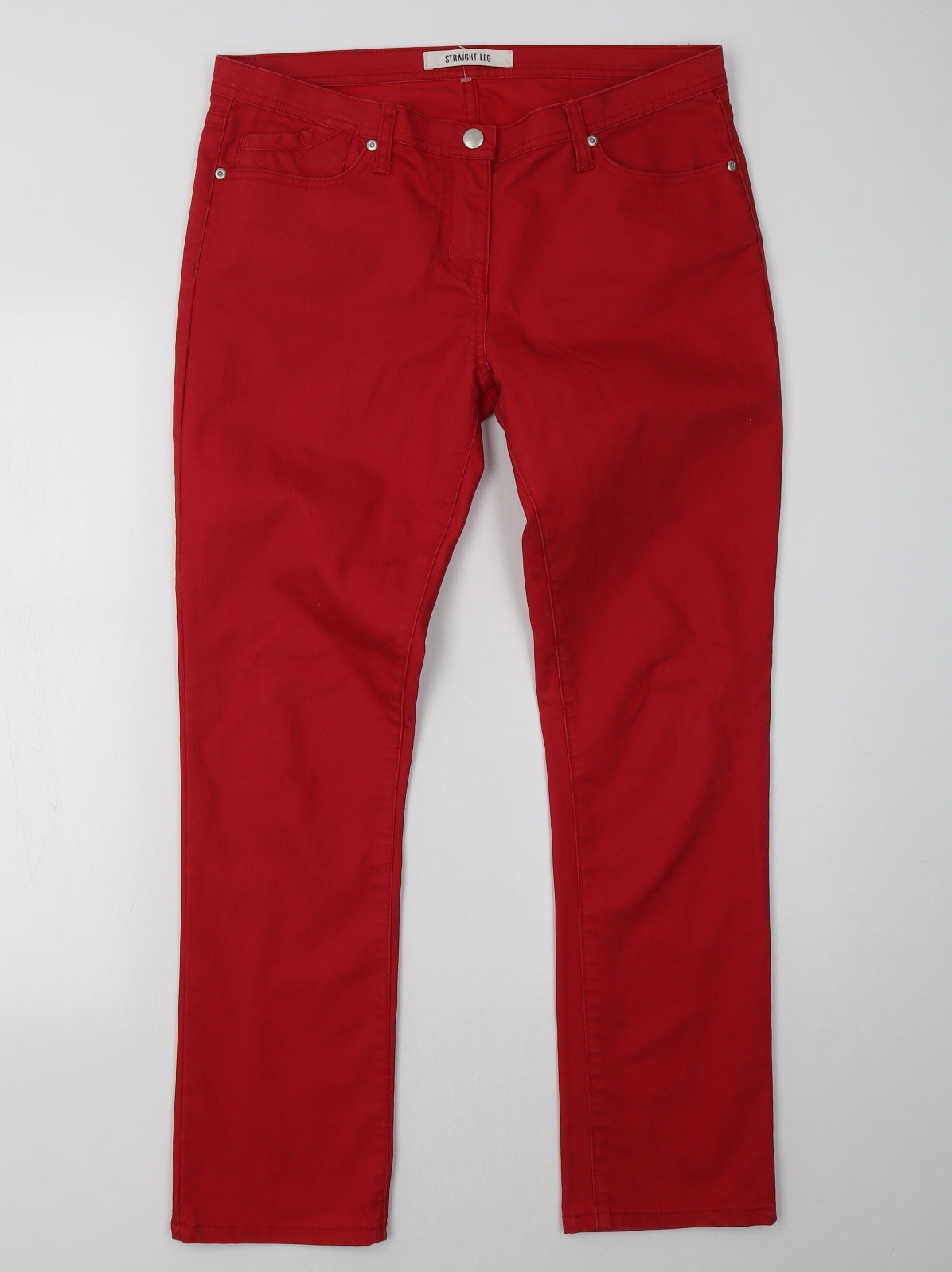 Sainsburys Womens Red  Denim Straight Jeans Size 10 L30 in