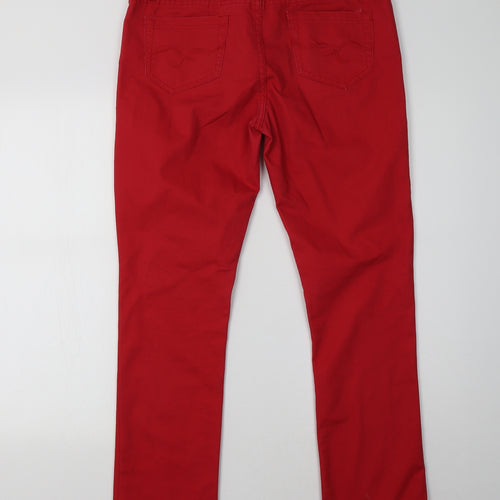 Sainsburys Womens Red  Denim Straight Jeans Size 10 L30 in