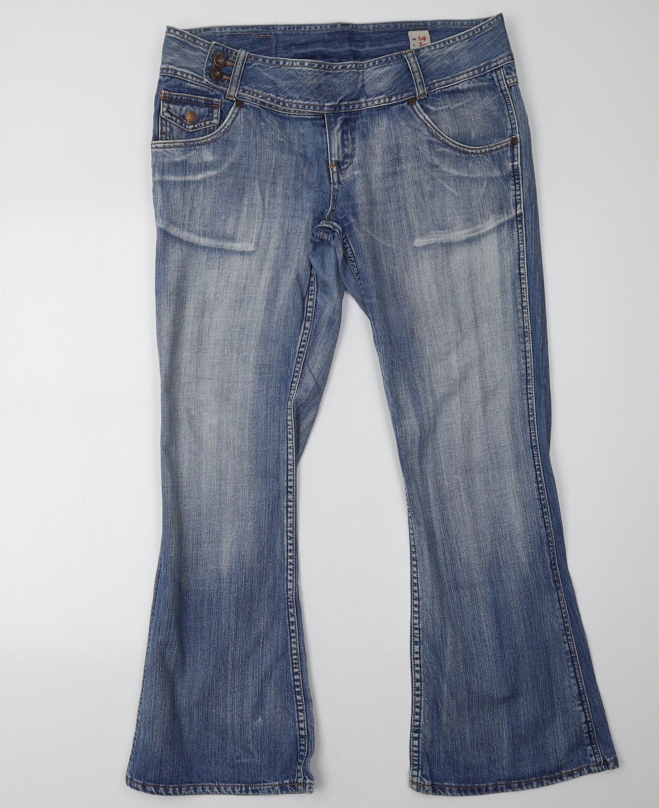 Republic Womens Blue  Denim Bootcut Jeans Size 14 L30 in