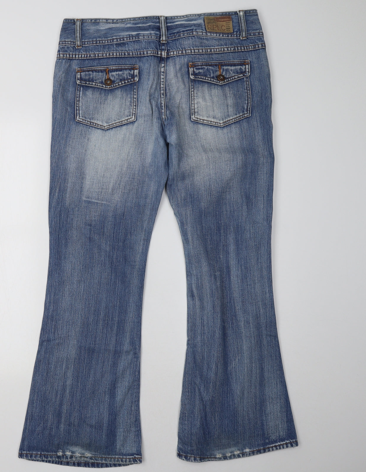 Republic Womens Blue  Denim Bootcut Jeans Size 14 L30 in