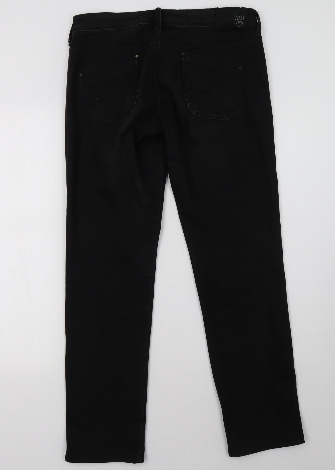 Mango Womens Black  Denim Straight Jeans Size 12 L31 in
