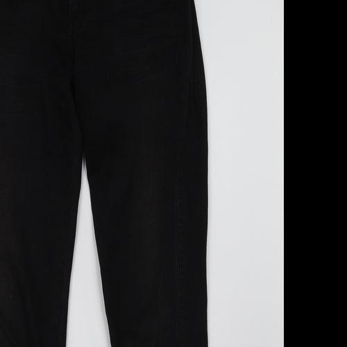 Mango Womens Black  Denim Straight Jeans Size 12 L31 in
