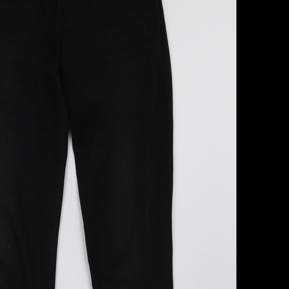 Mango Womens Black  Denim Straight Jeans Size 12 L31 in