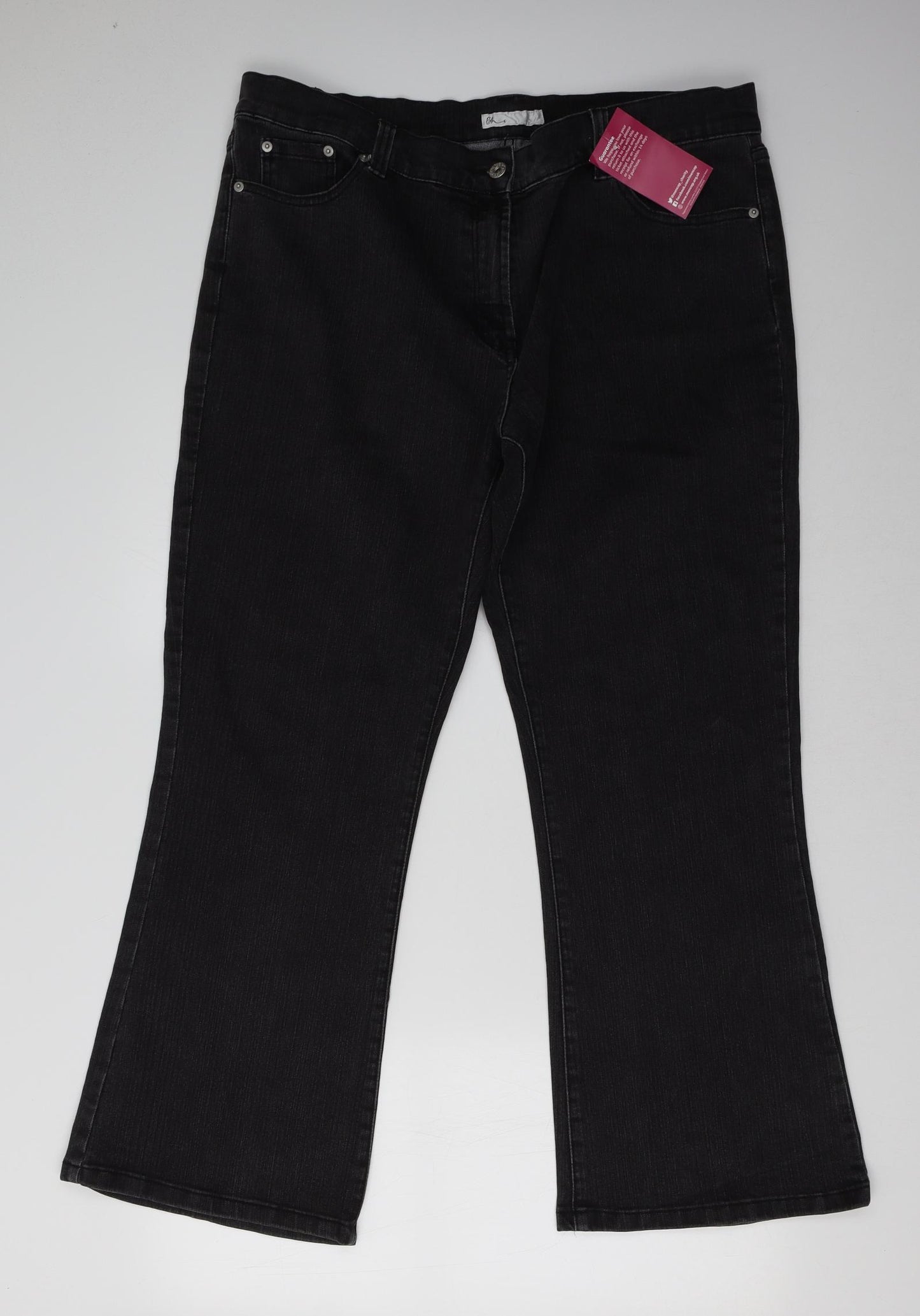 BHS Womens Black  Denim Straight Jeans Size 18 L31 in