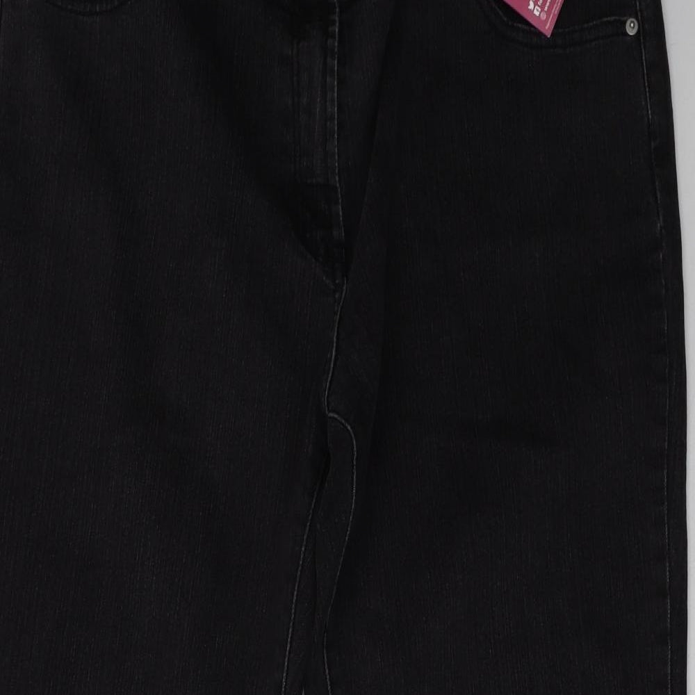 BHS Womens Black  Denim Straight Jeans Size 18 L31 in