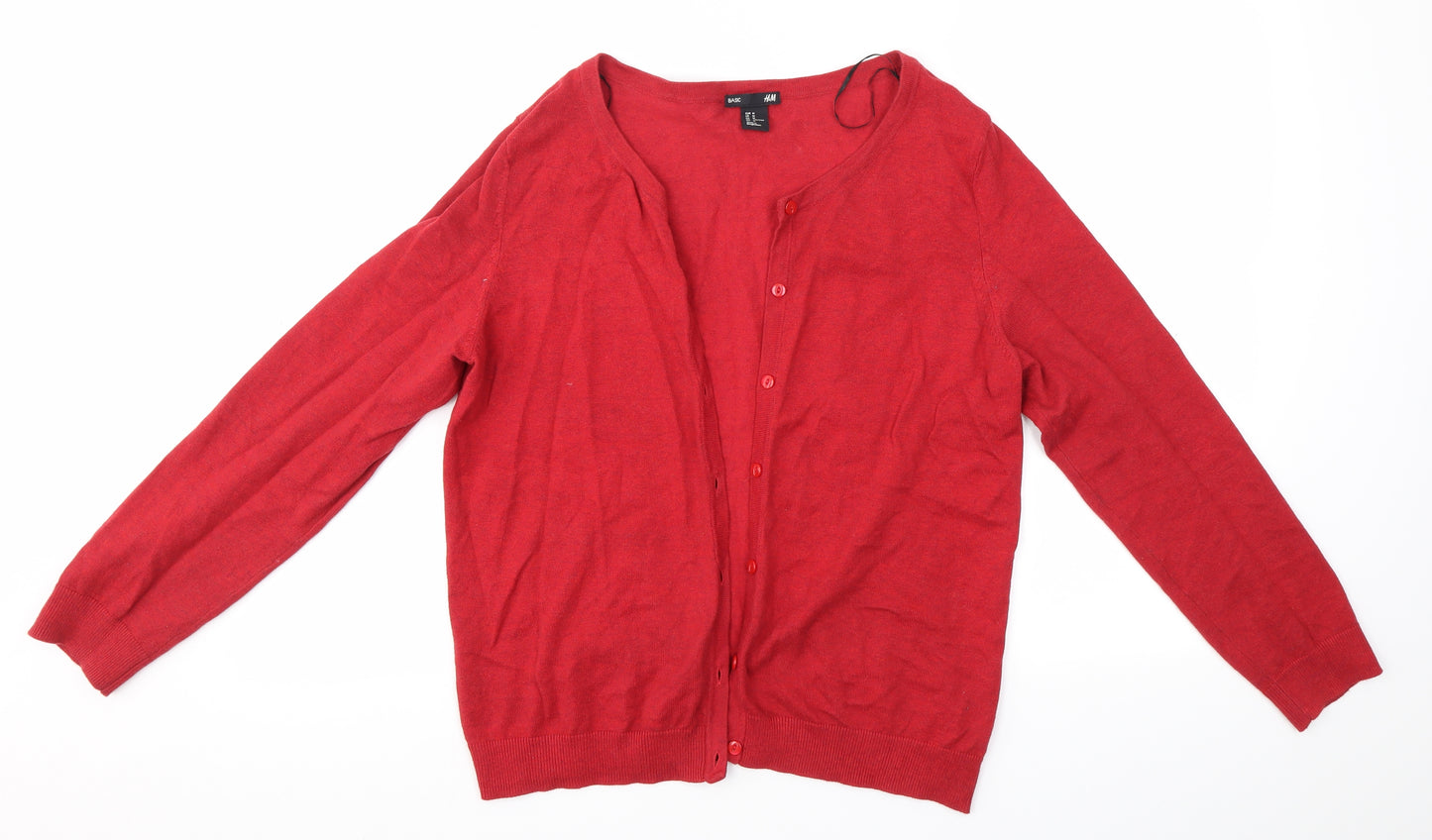 H&M Womens Red   Cardigan Jumper Size M