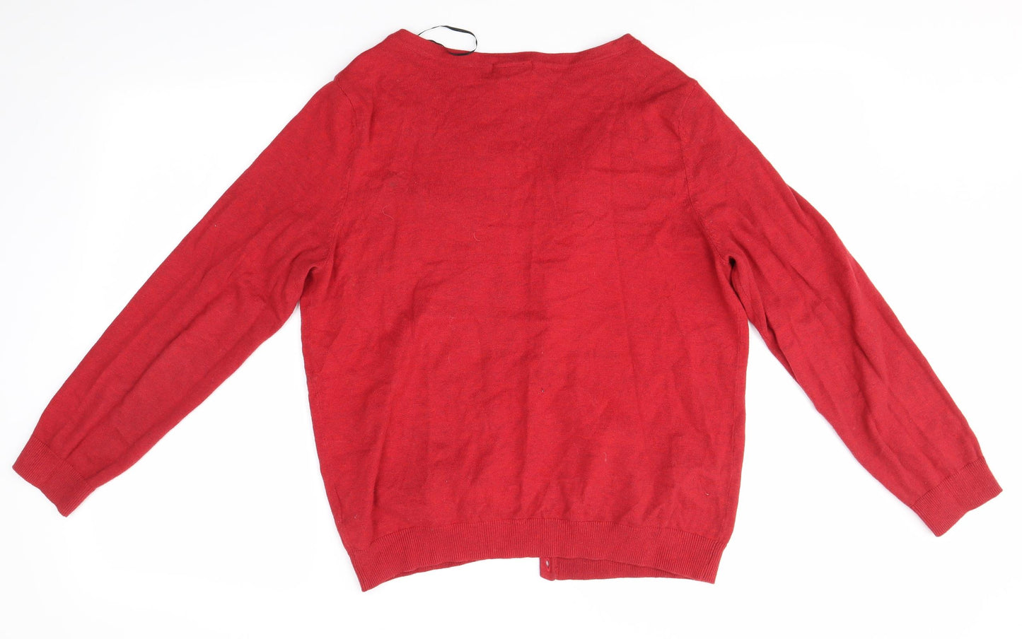 H&M Womens Red   Cardigan Jumper Size M