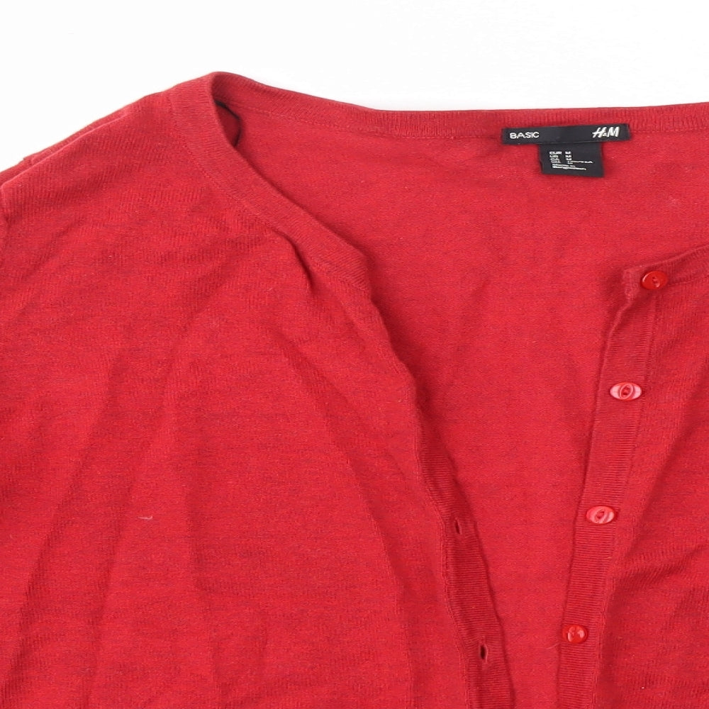 H&M Womens Red   Cardigan Jumper Size M
