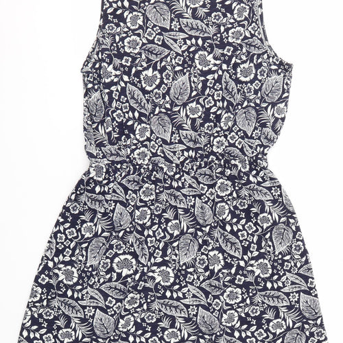 H&M Womens Blue Floral  A-Line  Size M
