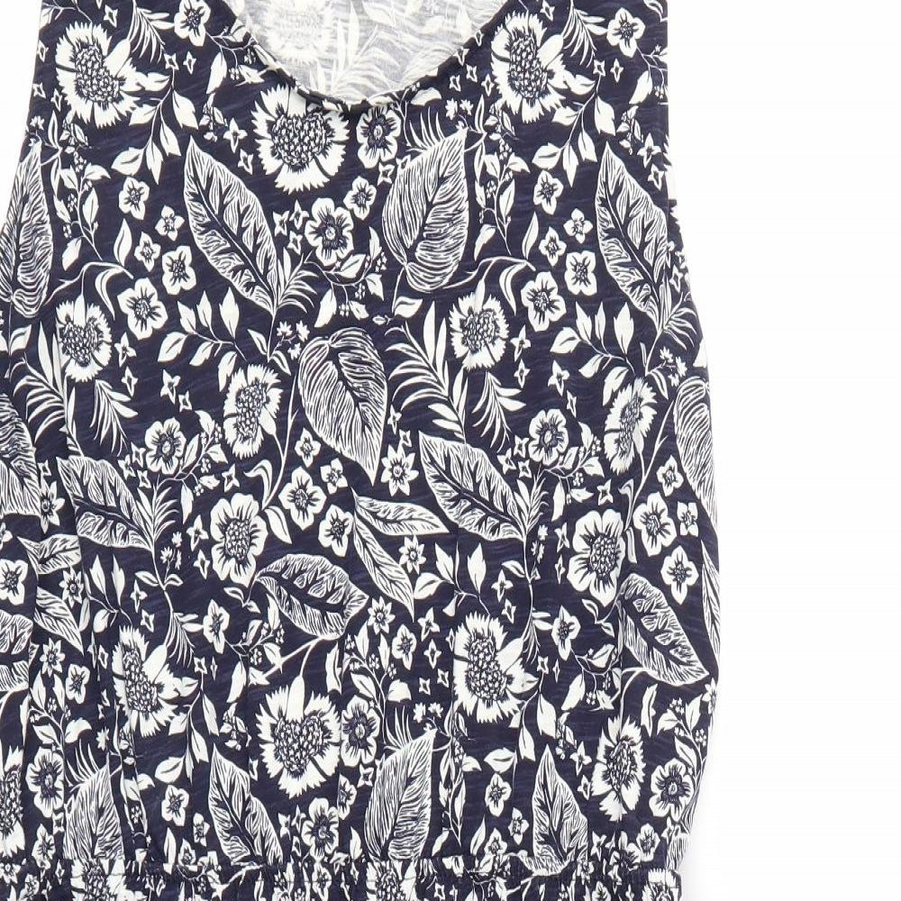 H&M Womens Blue Floral  A-Line  Size M