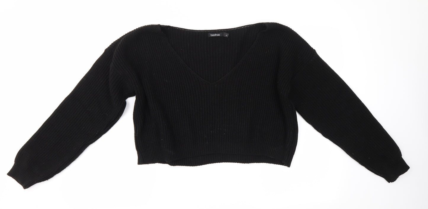 Boohoo Womens Black   Pullover Jumper Size XL