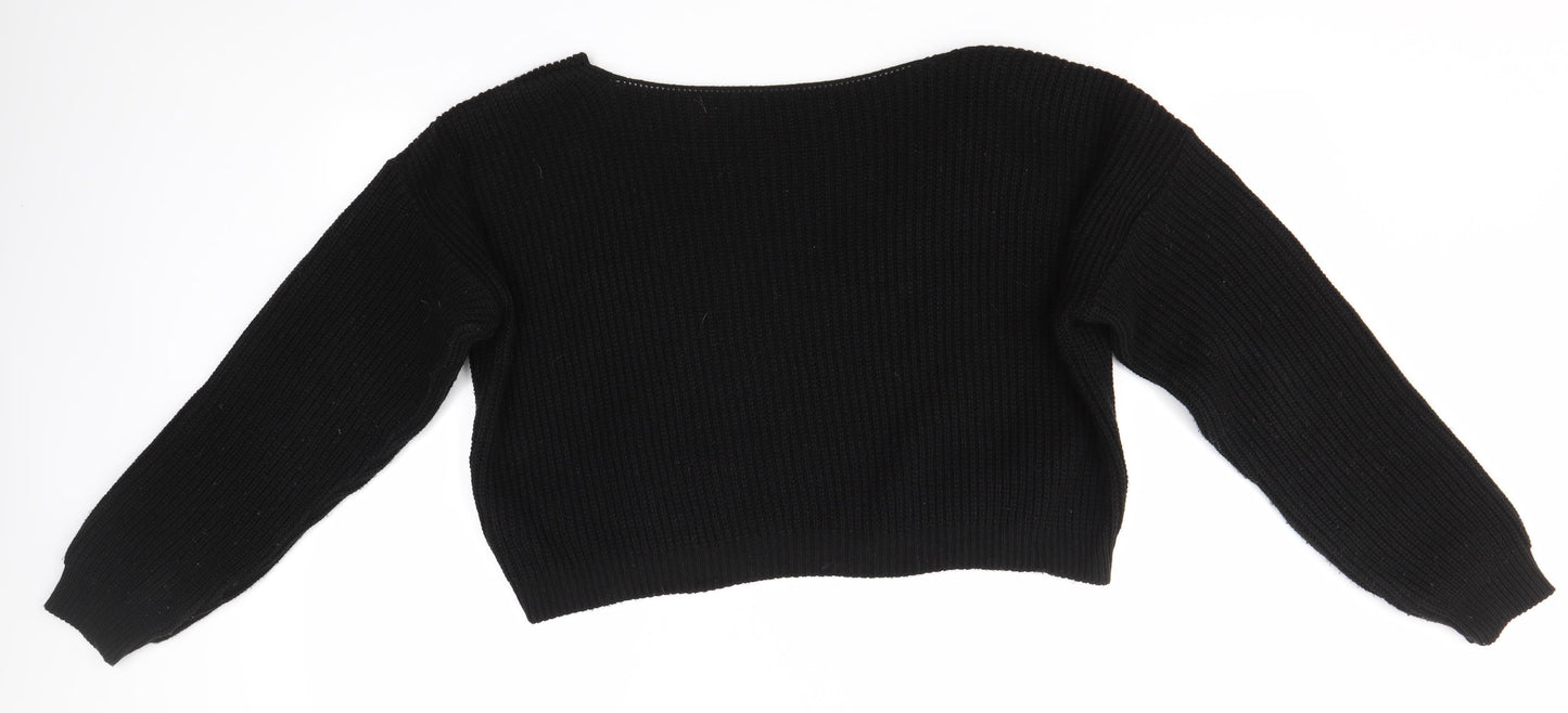 Boohoo Womens Black   Pullover Jumper Size XL
