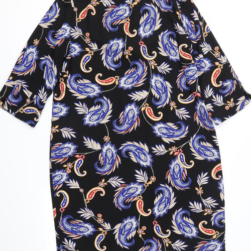 M&S Womens Multicoloured Paisley  Shirt Dress  Size 14