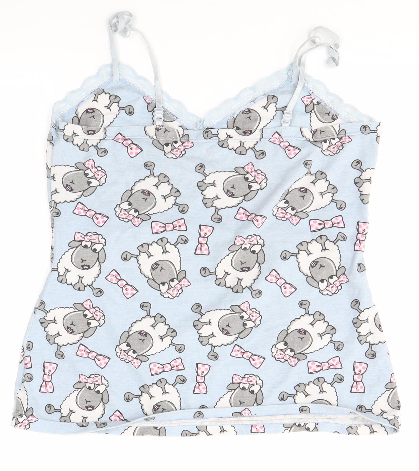 Feel Fabulous Womens Multicoloured Solid  Top Pyjama Top Size 14  - Sheep