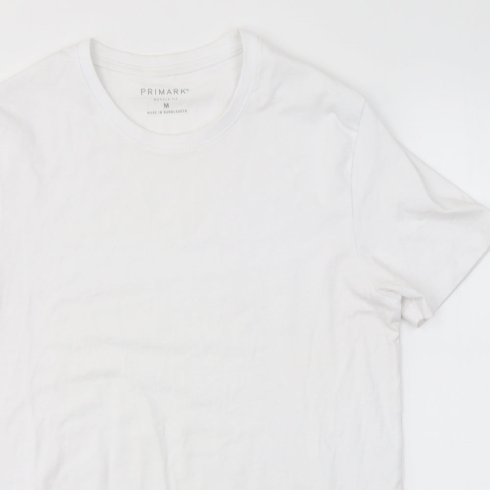 Primark Mens White    T-Shirt Size M